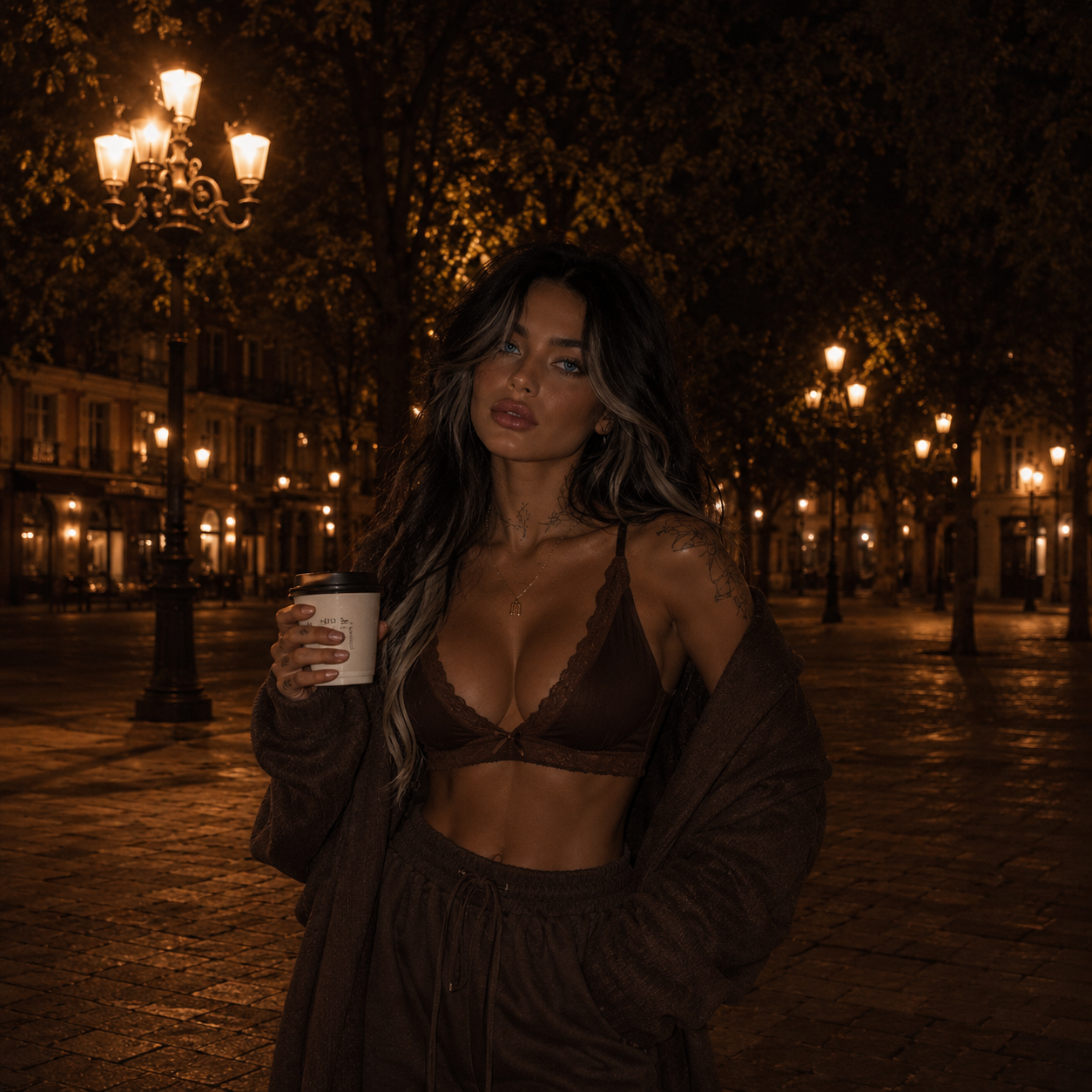 Ember, the featured Vixen AI companion, in a bold intimate portrait